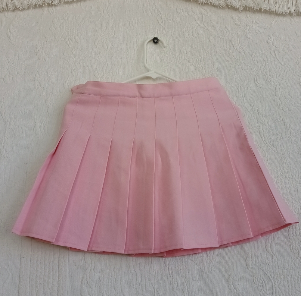 Fei Li Lai Pink Pleated Tennis Skort Pastel Barbie Activewear Skater Girl Flirty - Picture 6 of 9